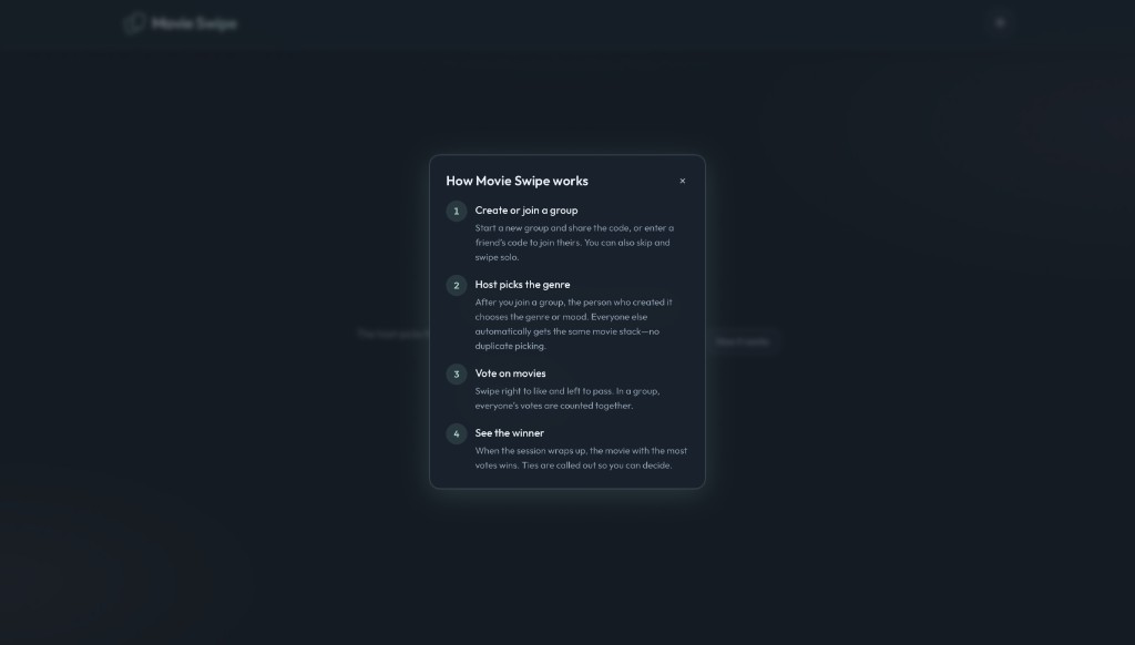 MovieSwiper screenshot